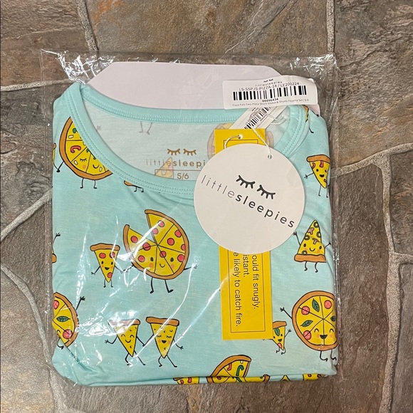 Little Sleepies Other - Little Sleepies Aqua Pizza Pajama Set